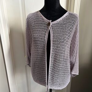 Chic Lavender Open-Knit Cardigan